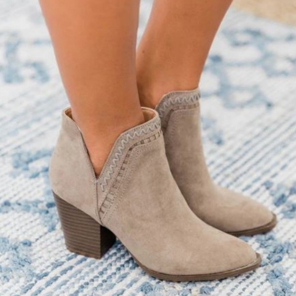 Taupe Suede Ankle Boots Brand New